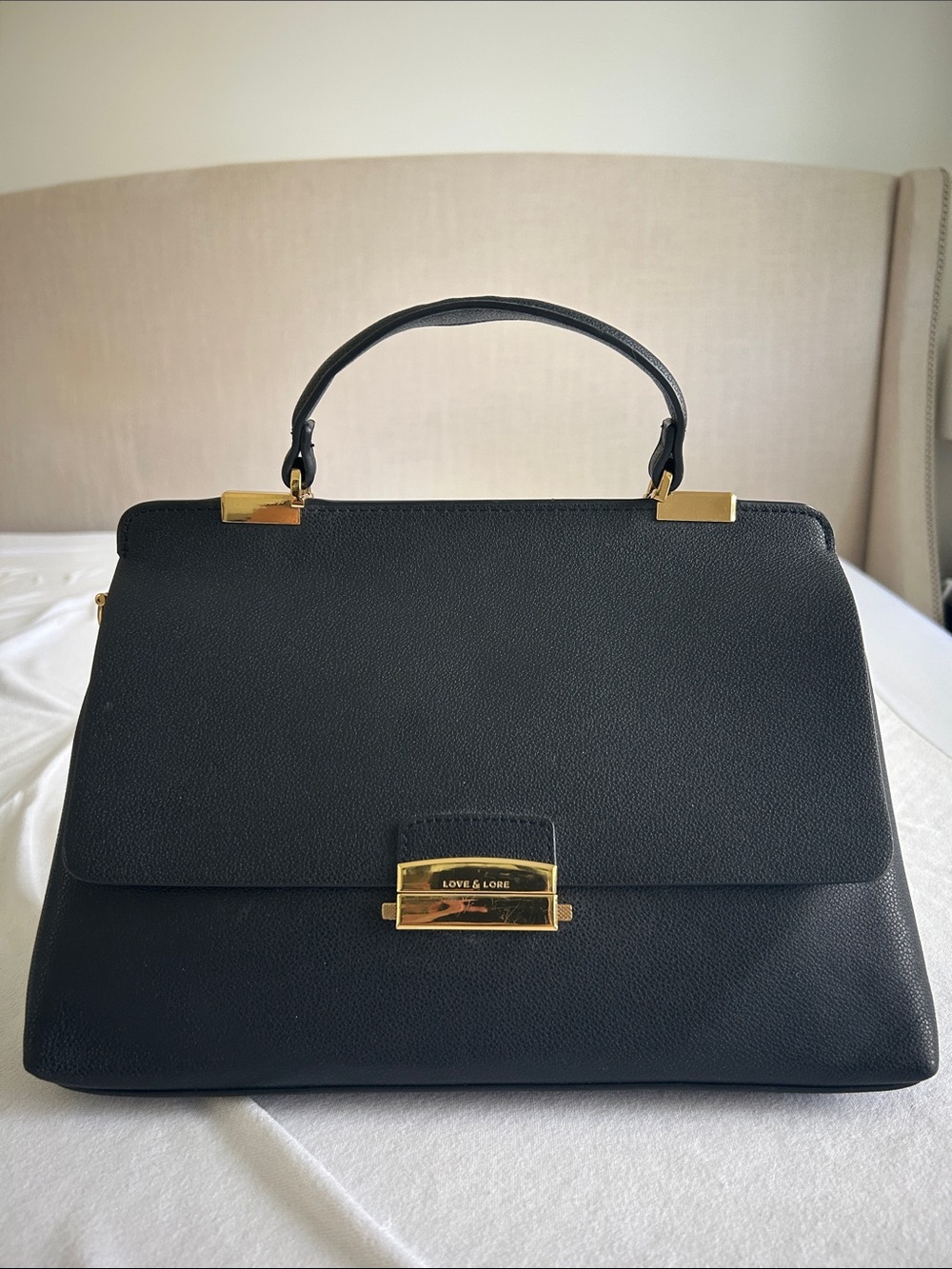 Black Love and Lore Top-Handle Vegan Leather Satchel